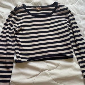 Ambiance Striped Long Sleeve Crop Top